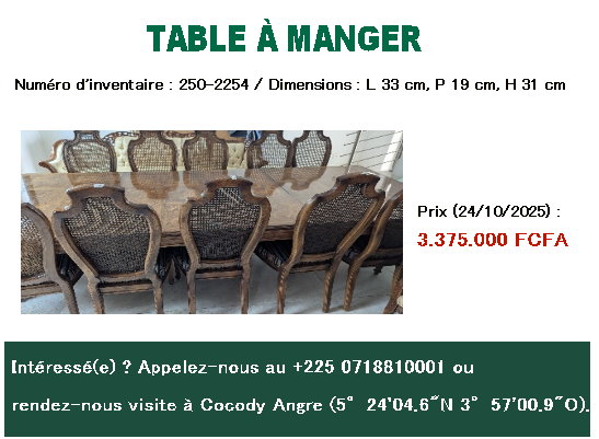 TABLE A MANGER vip